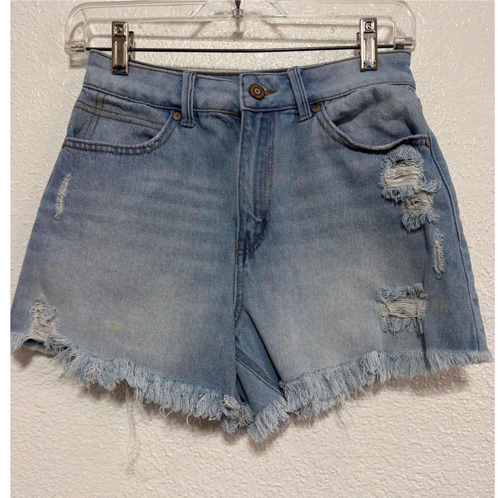 Sincerely Jules Womens Light Wash Distressed Denim Shorts Sz 3